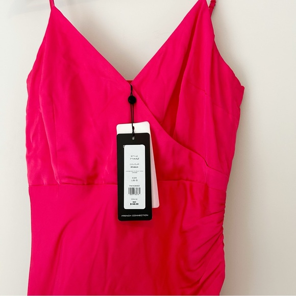 French Connection Ennis Satin slip midi dress pink - Picture 8 of 14